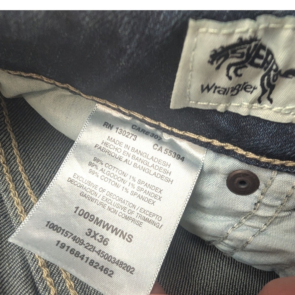 NWT Wrangler Retro Mae Trouser Jeans Womens 27/3x36 Dark Wash Mid Rise Stretch - Picture 3 of 12